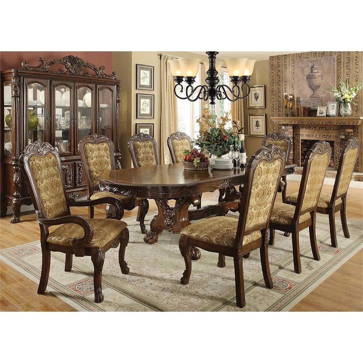 Solid Wood Padded Dining Chair Set of 2 C58091