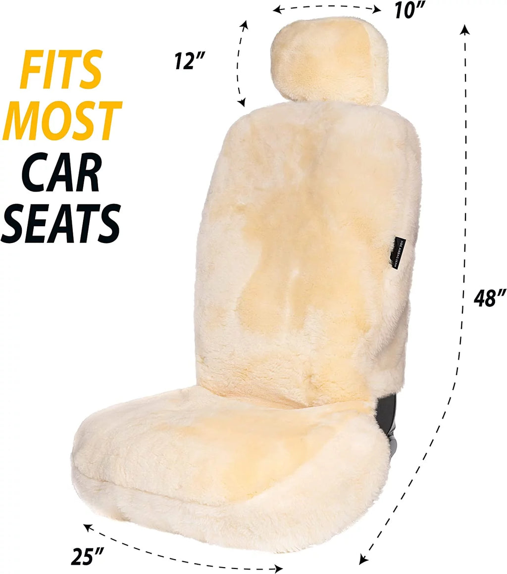 Ivory Sheepskin Car Seat Cover V451690