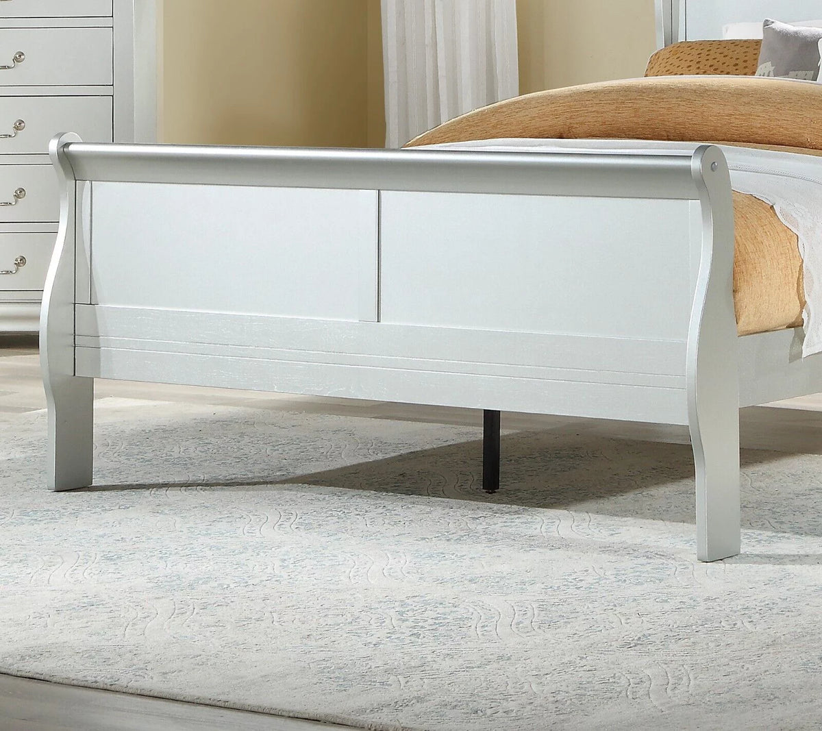 5pc Bedroom Set Twin Bed Dresser Chest Nightstand Mirror N410345