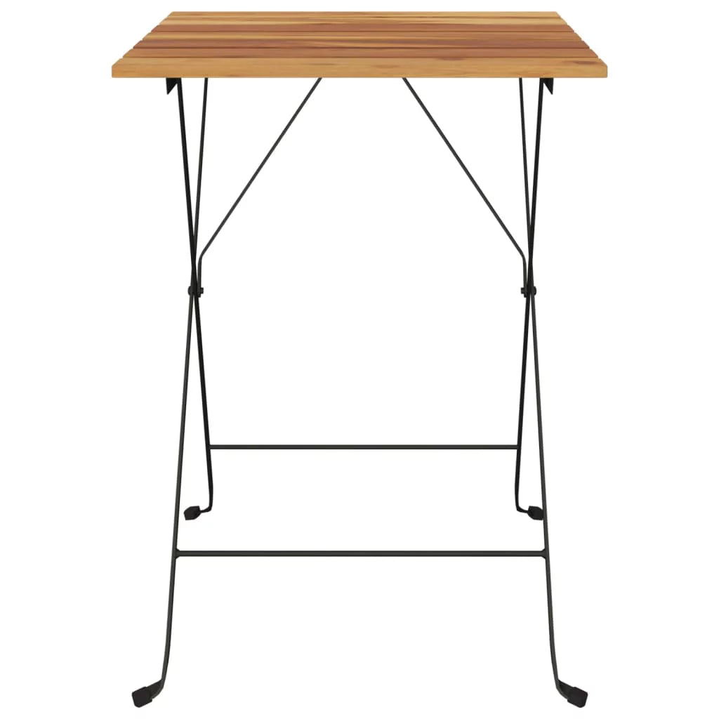 Folding Bistro Table Solid Wood Teak and Steel F965