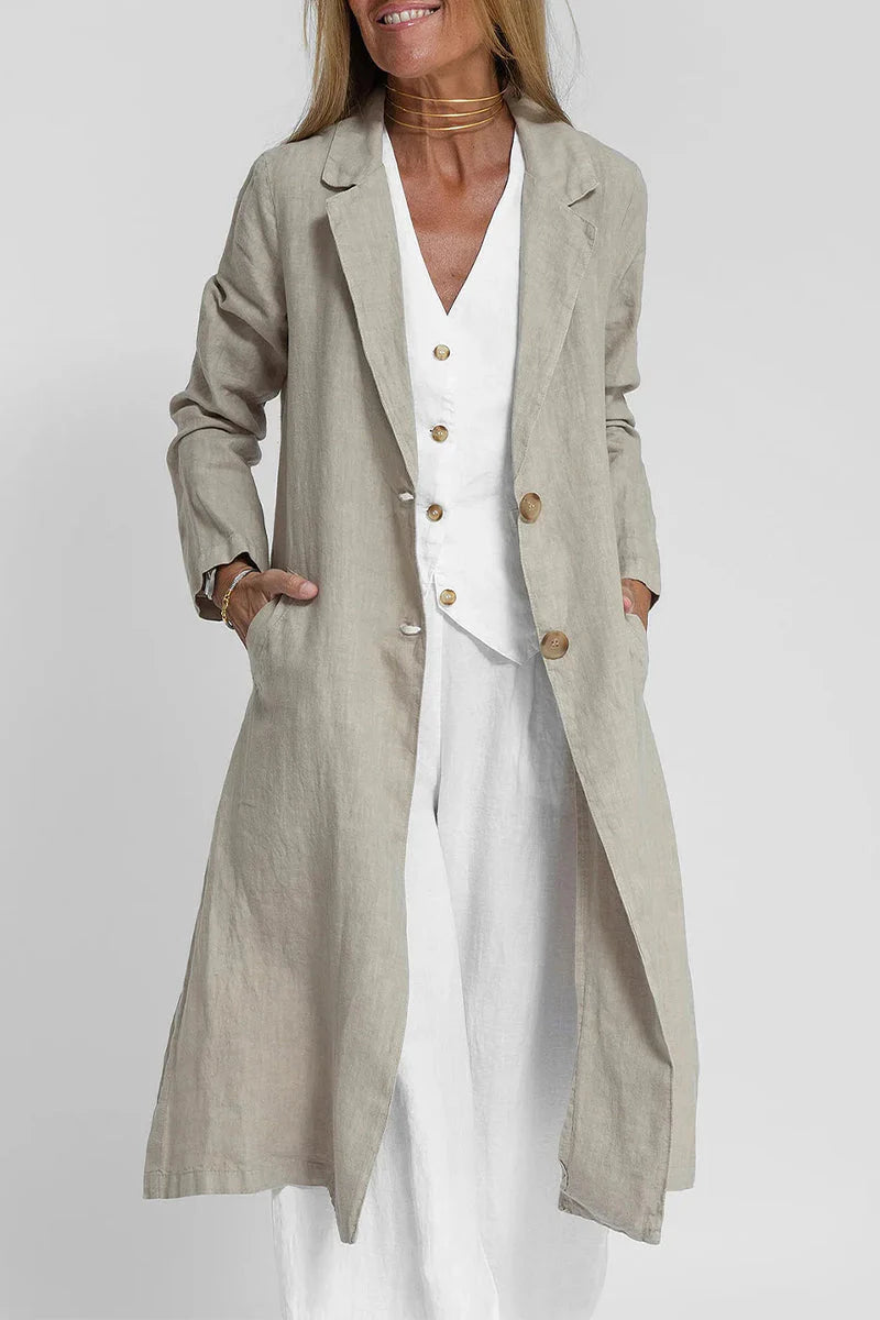 Solid Turn-back Collar Outerwear S366