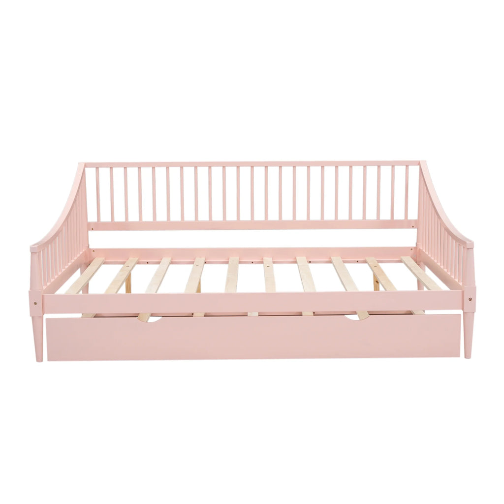 Pink Full Size Wood Daybed with Twin Trundle P680