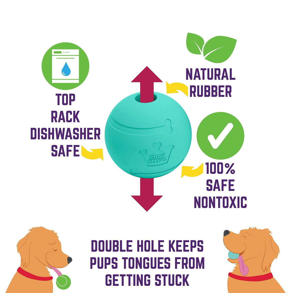 2.5 Durable Rubber Fetch Balls Dog Toy Z196733