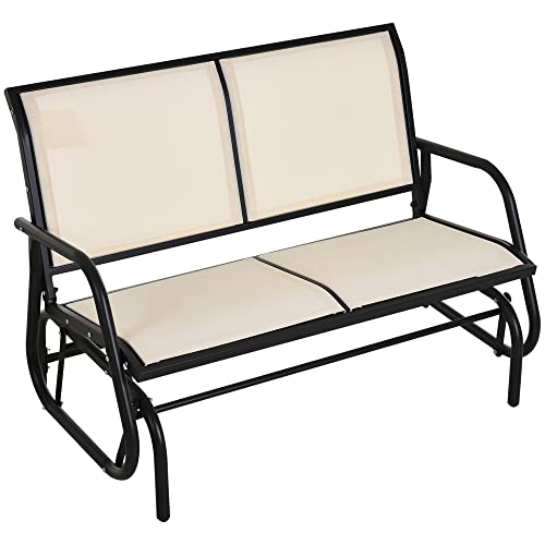2-Person Outdoor Glider Bench Black R9117