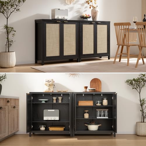 Rattan Sideboard Buffet Credenza Cabinet with Storage H801087