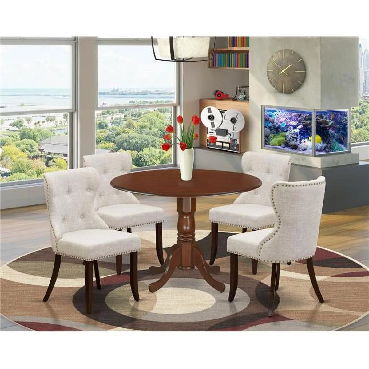 Mahogany Doeskin Dining Room Table Set of 4 C67097