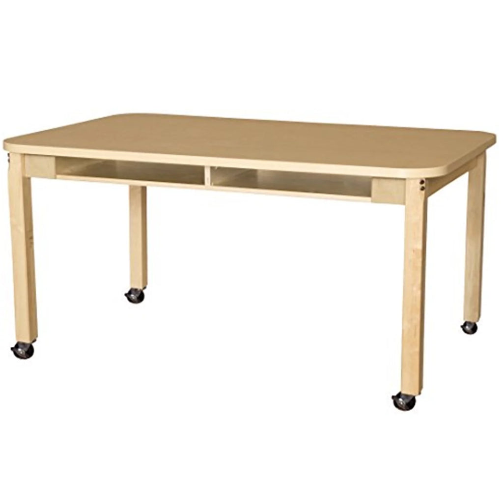 Wood Designs Mobile 36" x 60" Four Seater High Pressure Laminate Desk with Hardwood Legs- 26" P2668
