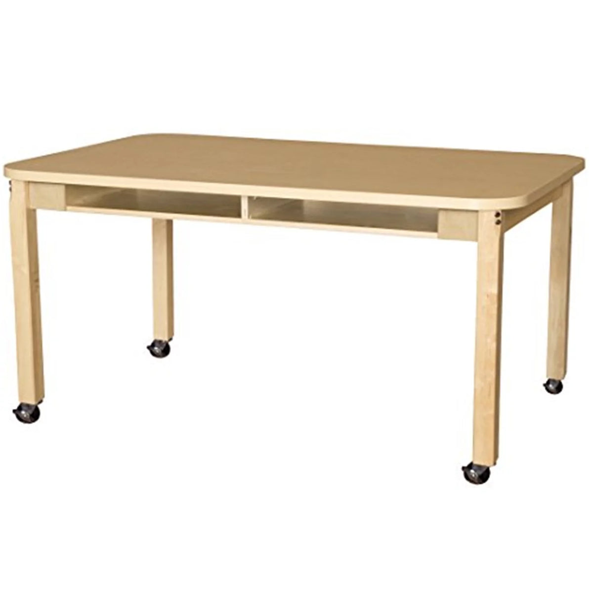 Wood Designs Mobile 36" x 60" Four Seater High Pressure Laminate Desk with Hardwood Legs- 26" P2668