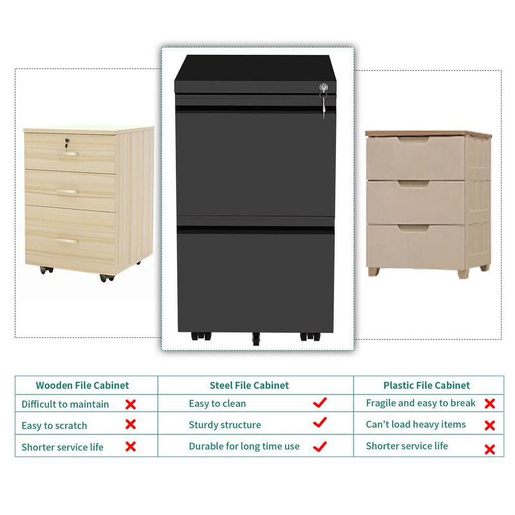 2 Drawer Locking Steel File Cabinet A574
