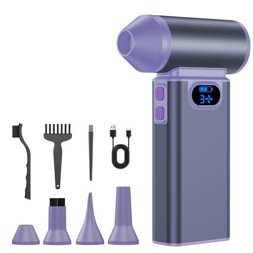 Black Rechargeable Electric Air Duster with Digital Display G7273