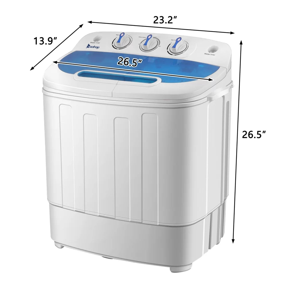 Portable 15lbs Mini Twin Tub Semi-automatic Laundry Washer E603031