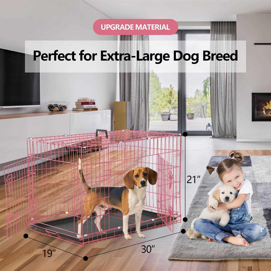 Folding Dog Cage Double Door G37090