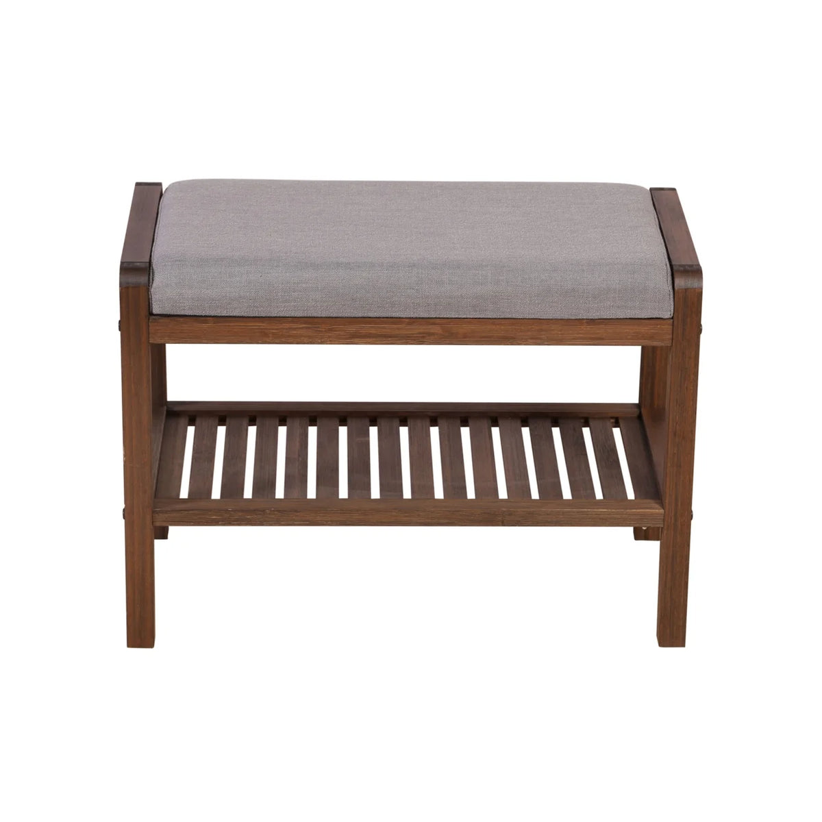 Solid Bamboo Padded Bench Dark Brown X824153