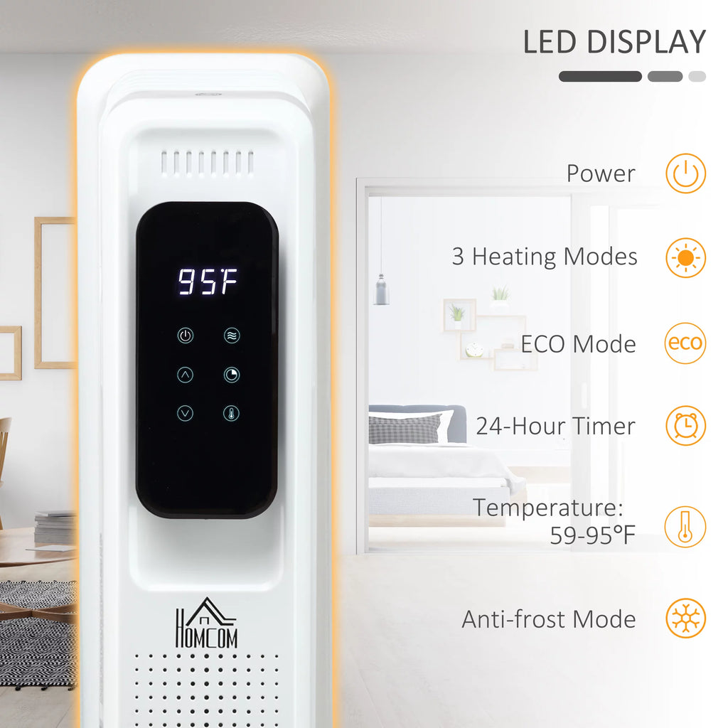 White 1500 W Electric Space Heater with 3 Modes and Timer L913061