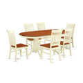 7 Piece Buttermilk Cherry Wood Dining Table Set Q4871