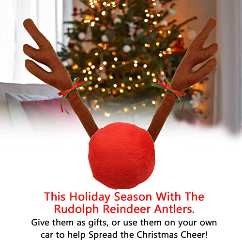 Car Reindeer Antler Kit and Nose Christmas Decoration Set U149