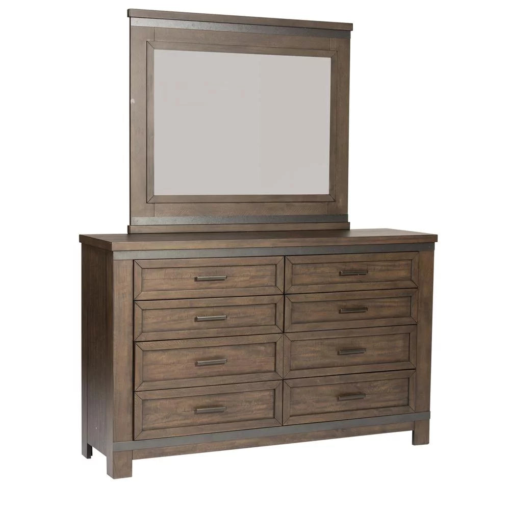Gray Dresser & Mirror M30802