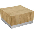 Acacia Wooden Top Coffee Table with Chrome Metal Base O6534