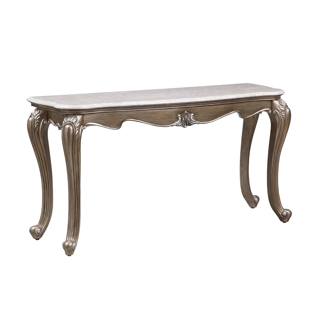 Sofa Table, Marble Top & Antique Bronze Finish S1770