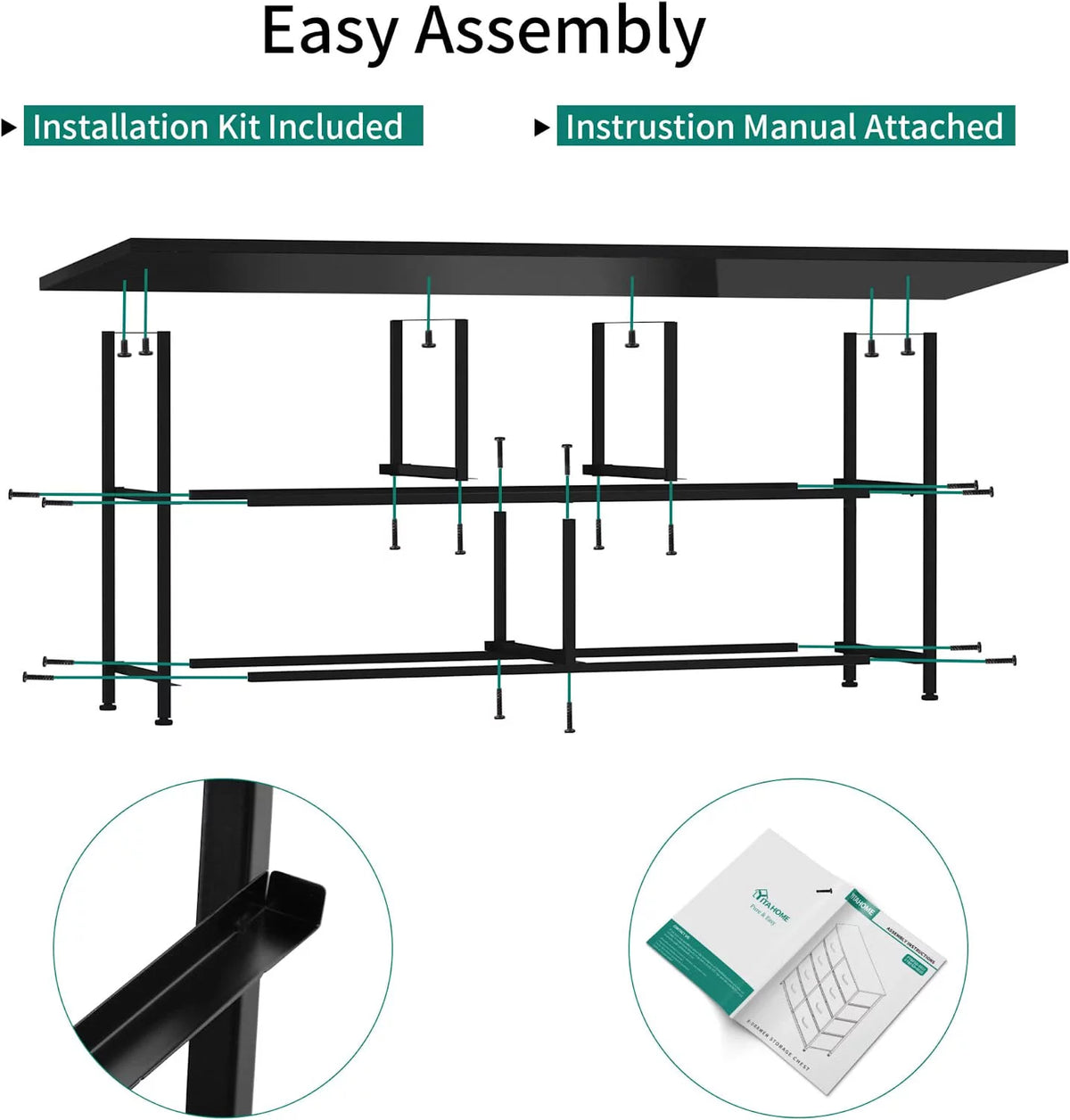 Black Grey 5 Drawer Fabric Dresser E634898