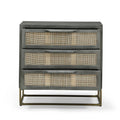 Mango Wood and Wicker 3 Drawer Cabinet X448