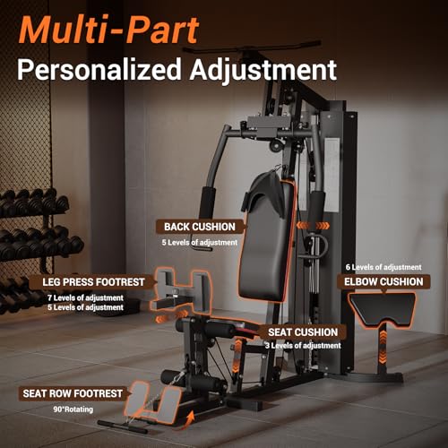 Multifunctional Full Body Workout Machine with 150LBS Weight Stack D8132