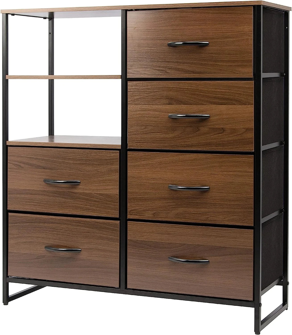 Fabric Dresser with 4 Drawers and 2 Side Shelf W2727