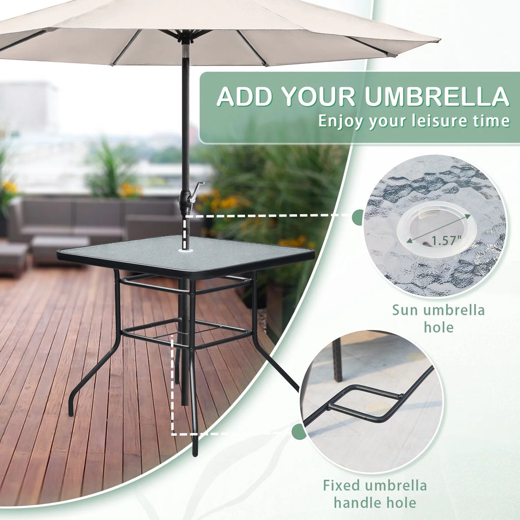 5 Piece Wicker Patio Conversation Set with Tempered Glass Table V106930