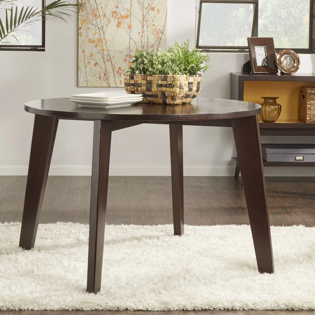 Dark Brown Round Dining Table Y462808
