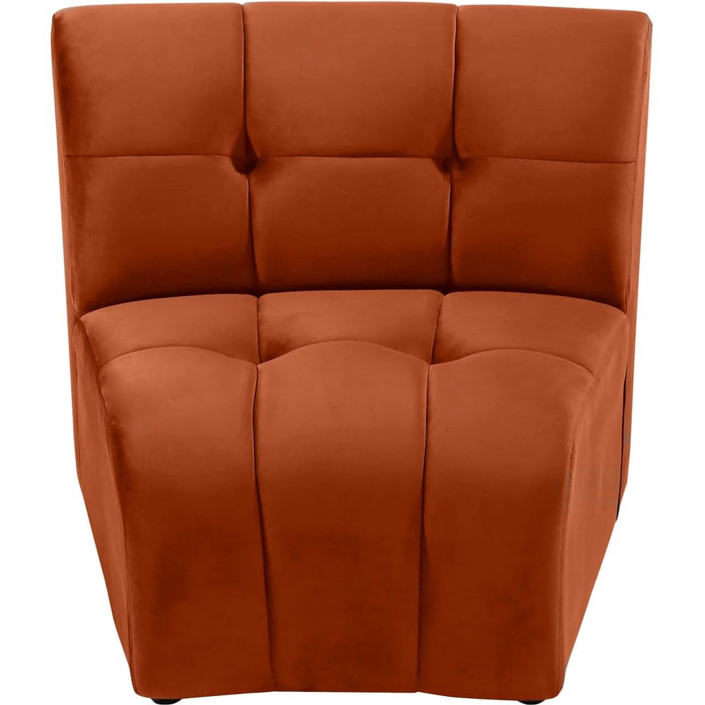 Cognac Velvet Upholstered Modular Chair V2194