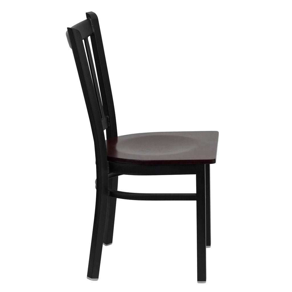 Black Vertical Back Metal Restaurant Chair I882