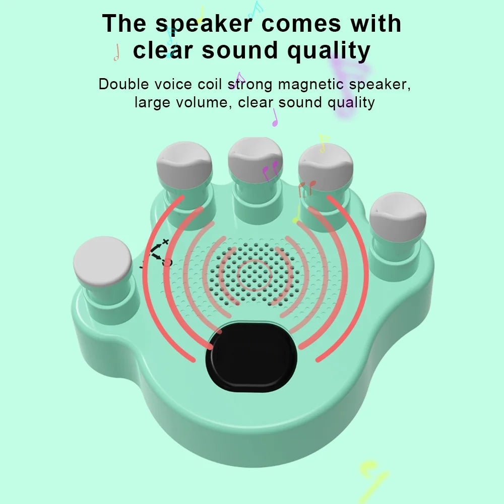 Hand Exerciser Trainer, 2Pcs Piano Hand Shape Corrector, Hand Strengthener with Speaker, Silicone Button, Anti-slip Design I85900