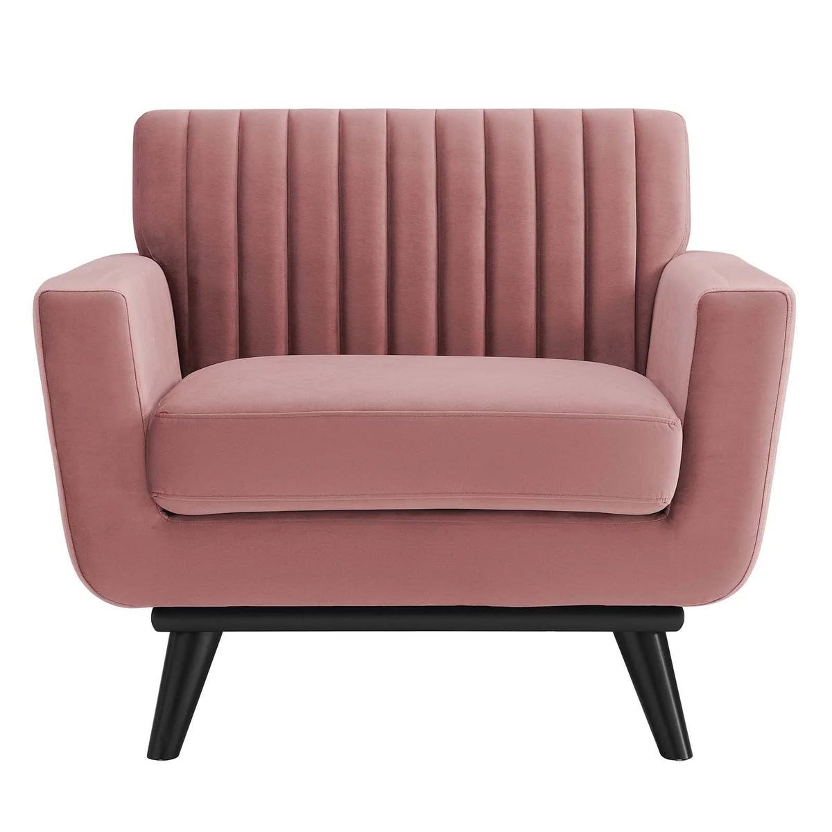 Dusty Rose Channel Tufted Performance Velvet Armchair R103987