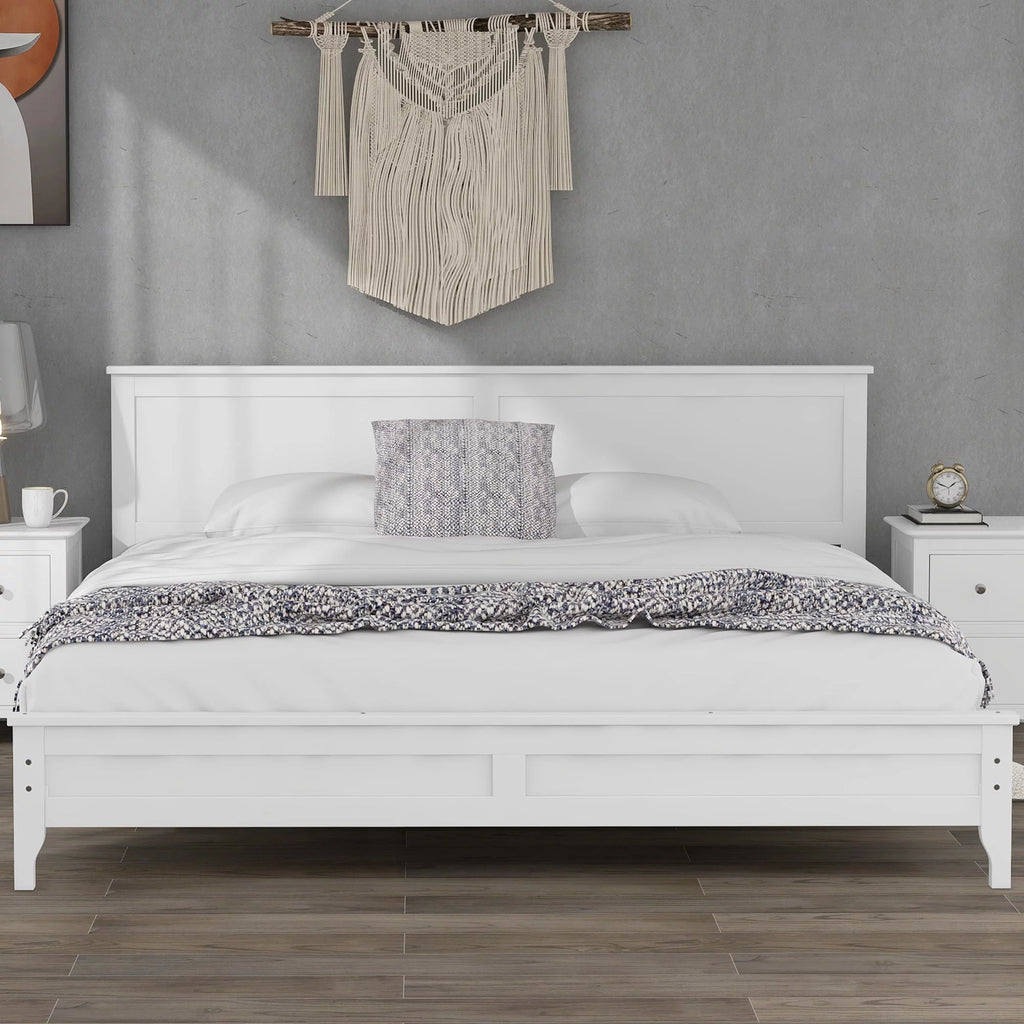Solid Wood King Platform Bed S999
