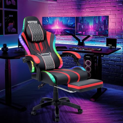 Pink Gaming Chair with Speakers and Footrest F34729
