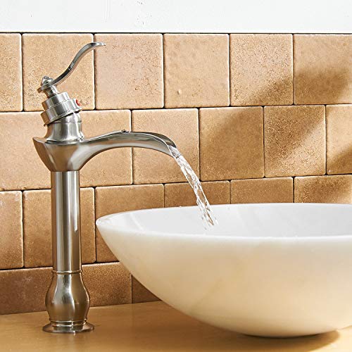 Brushed Nickel Single-Handle Vessel Sink Faucet I7656