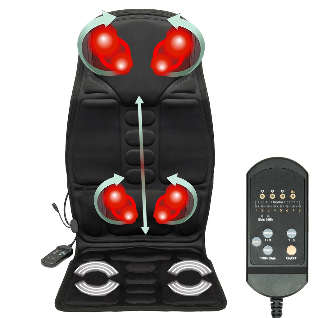 8 Vibrating Heated Massage Seat Cushion S4819