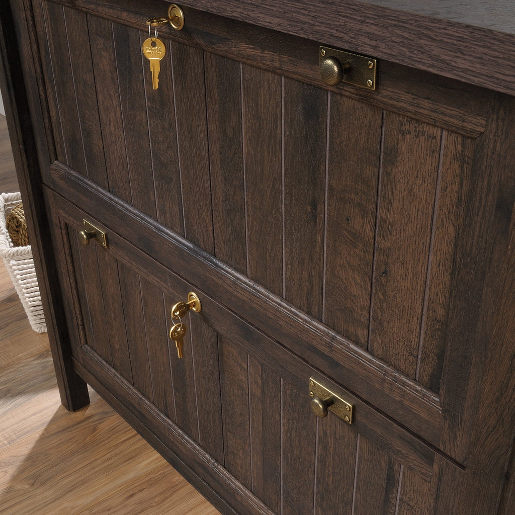 Coffee Oak Lateral File Cabinet Z4654