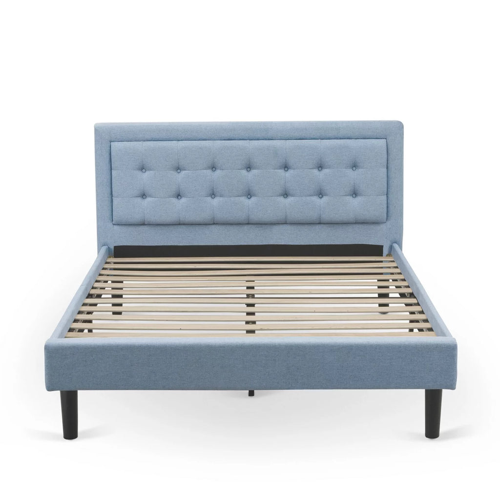 3 Piece Denim Blue Wood Bedroom Set Z748