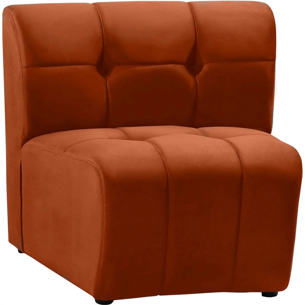 Cognac Velvet Upholstered Modular Chair V2194