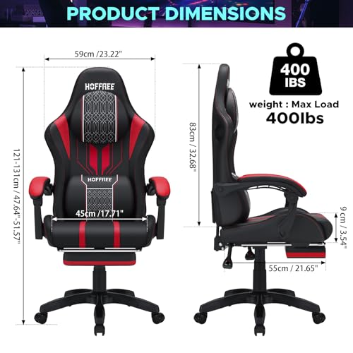 Pink Gaming Chair with Speakers and Footrest F34729