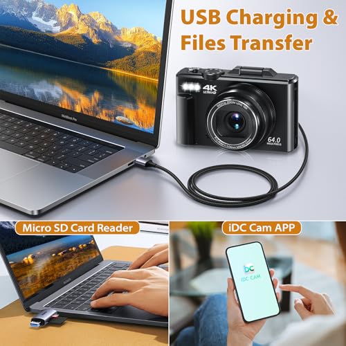 4K 64MP Digital Camera with 18X Digital Zoom K1716