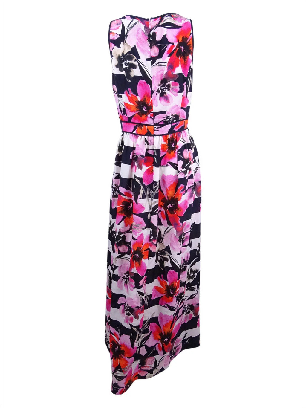 Floral Print Striped Maxi Dress G533965