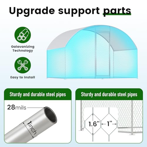 Large Metal Chicken Coop with Waterproof Cover X7309