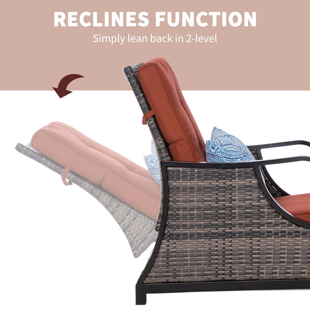Outdoor Recliner Chair PE Wicker N266