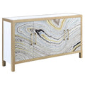 White and Gold Rectangular Console Table C696