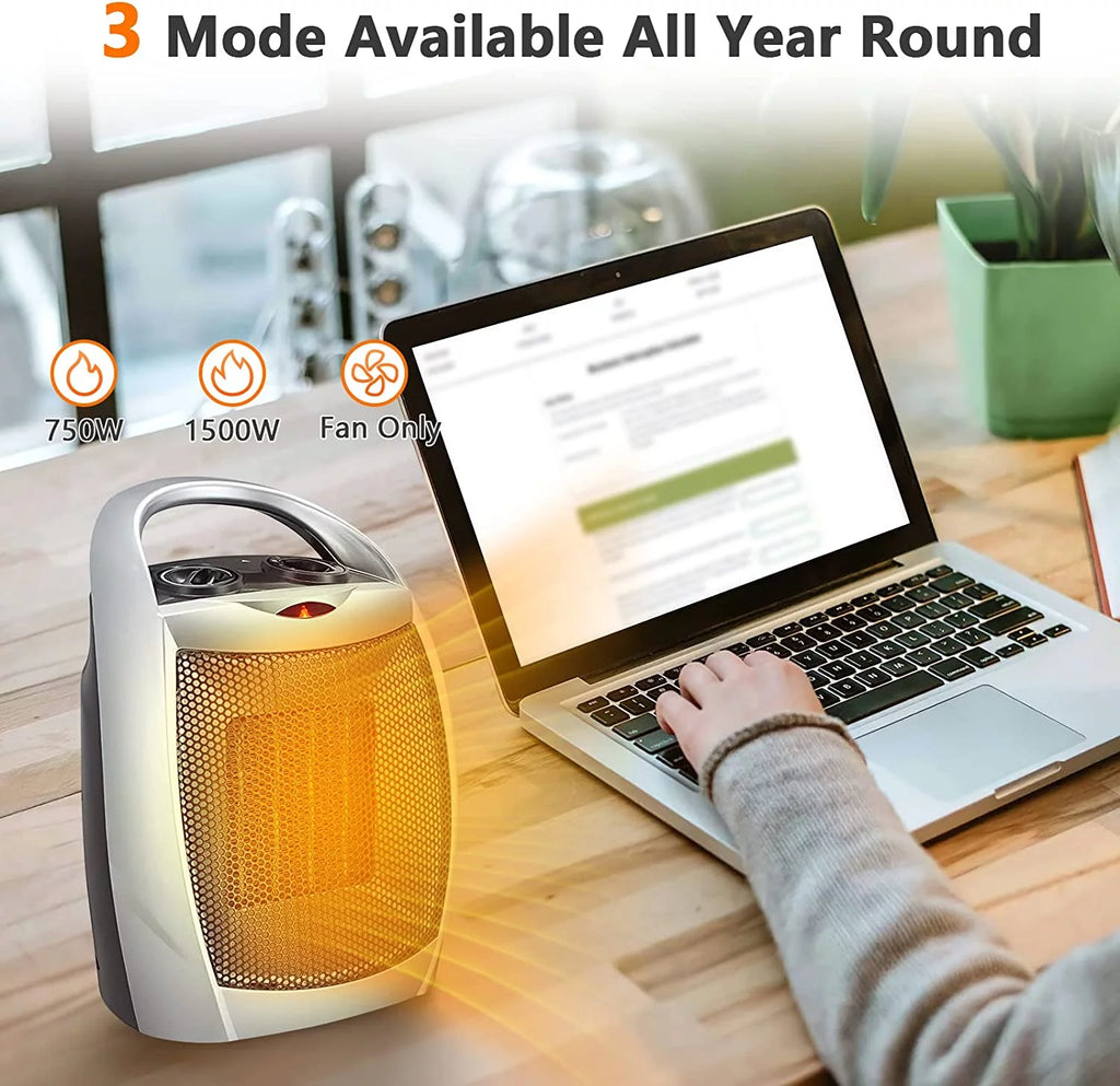 1500W Ceramic Portable Space Heater with Thermostat U820597