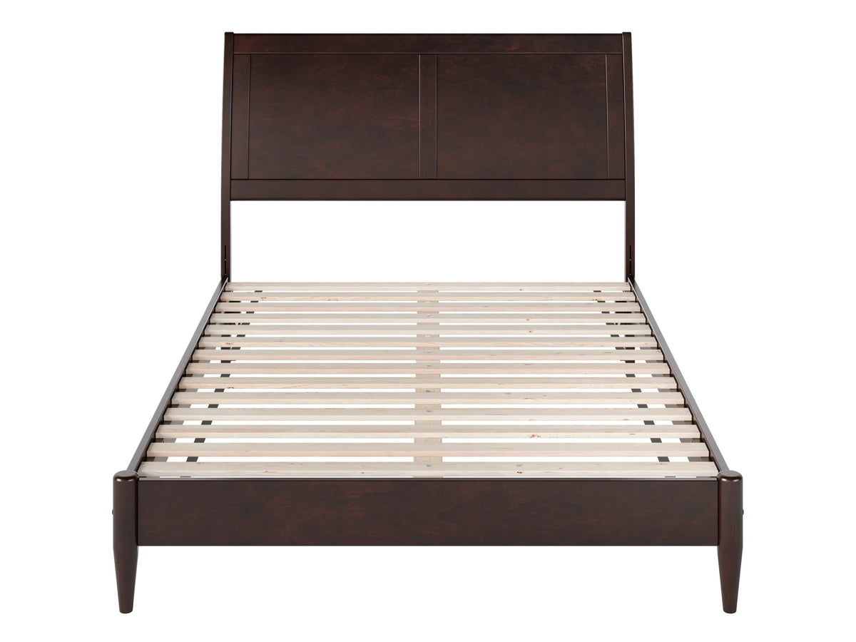 Full Solid Wood Low Profile Sleigh Platform Bed K4983