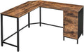 L-Shaped Computer Desk with Cabinet and Drawer A5922