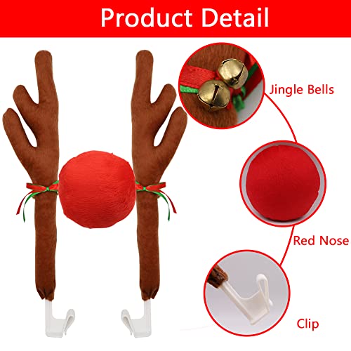 Car Reindeer Antler Kit and Nose Christmas Decoration Set U149